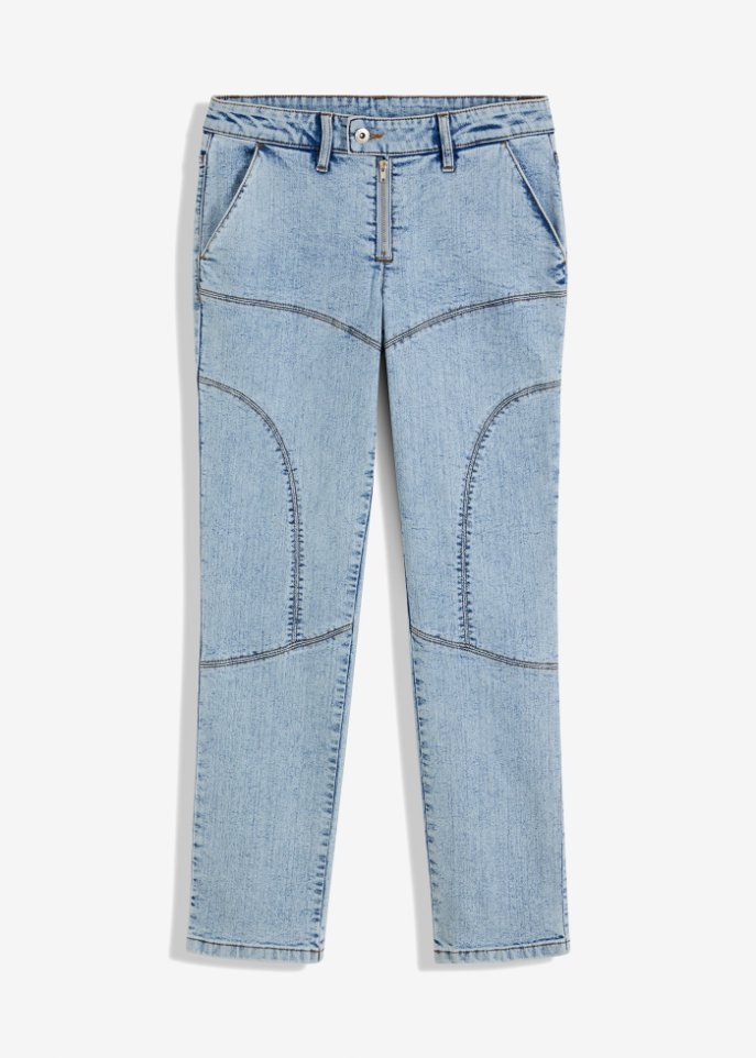 Straight Jeans mit Teilungsnähten in blau von vorne - RAINBOW