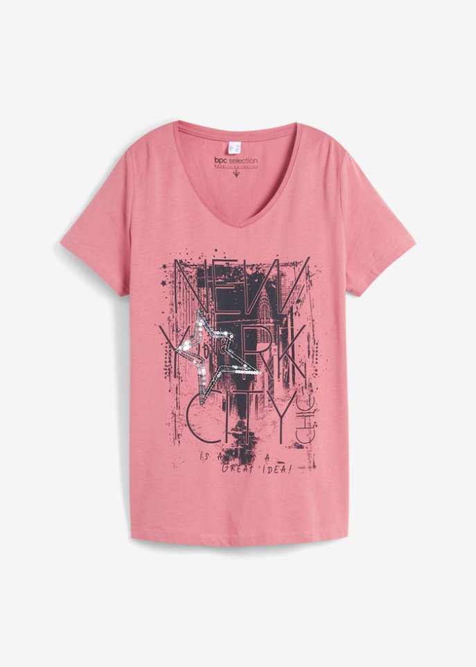 T-Shirt in lila von vorne - bpc selection