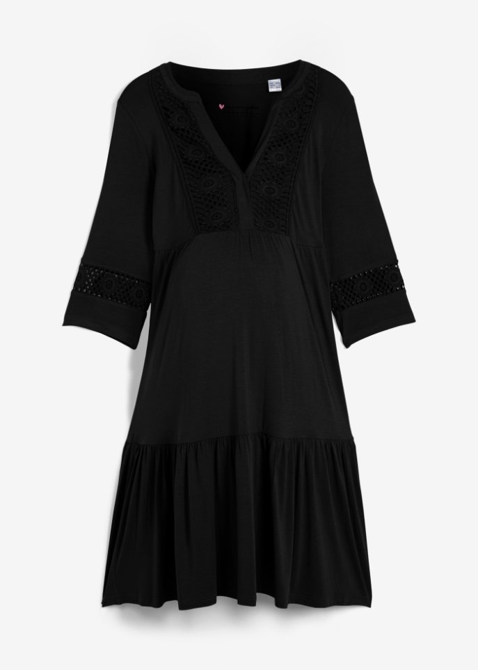 Umstands-Tunika-Kleid / Still-Tunika-Kleid in schwarz von vorne - bpc bonprix collection