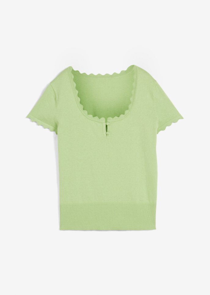 Pullover mit Seidenanteil in grün von vorne - bonprix PREMIUM