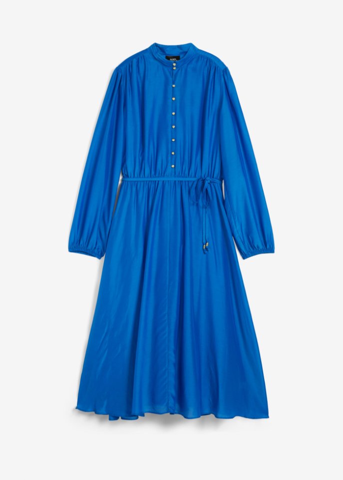 Kleid mit Seidenanteil  in blau von vorne - bonprix PREMIUM