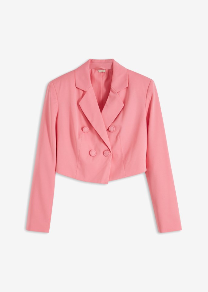 Cropped Blazer  in rosa von vorne - BODYFLIRT boutique