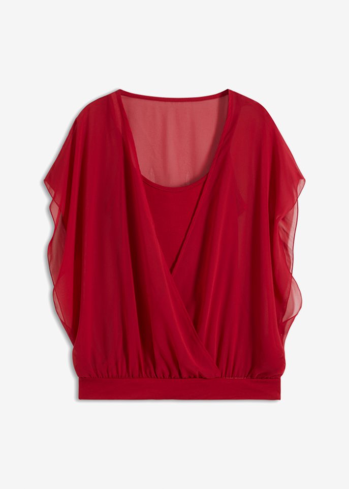 Shirtbluse in rot von vorne - BODYFLIRT