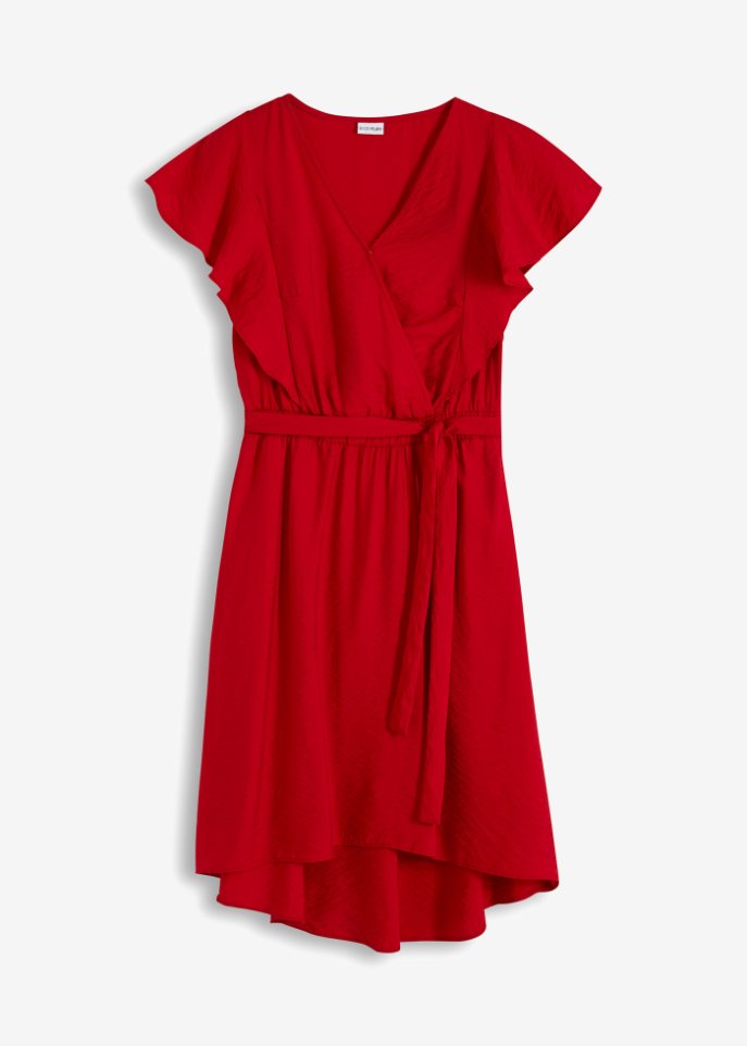 Vokuhila-Kleid in rot von vorne - BODYFLIRT