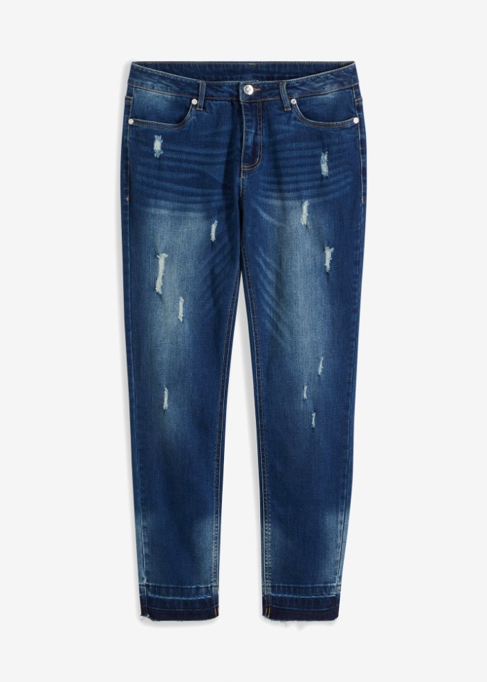 Stretch-Jeans in blau von vorne - BODYFLIRT