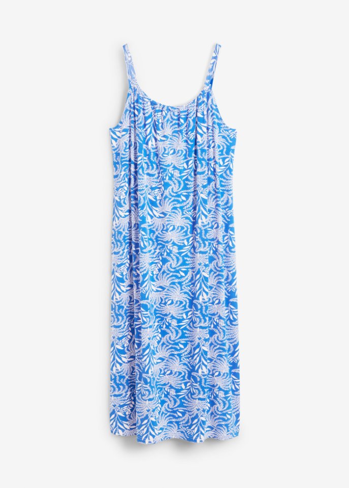 Jerseykleid mit floralem Druck in blau von vorne - bpc bonprix collection