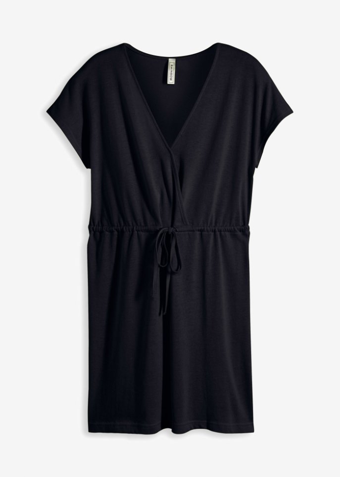 Kleid in Jersey-Strick in schwarz von vorne - RAINBOW