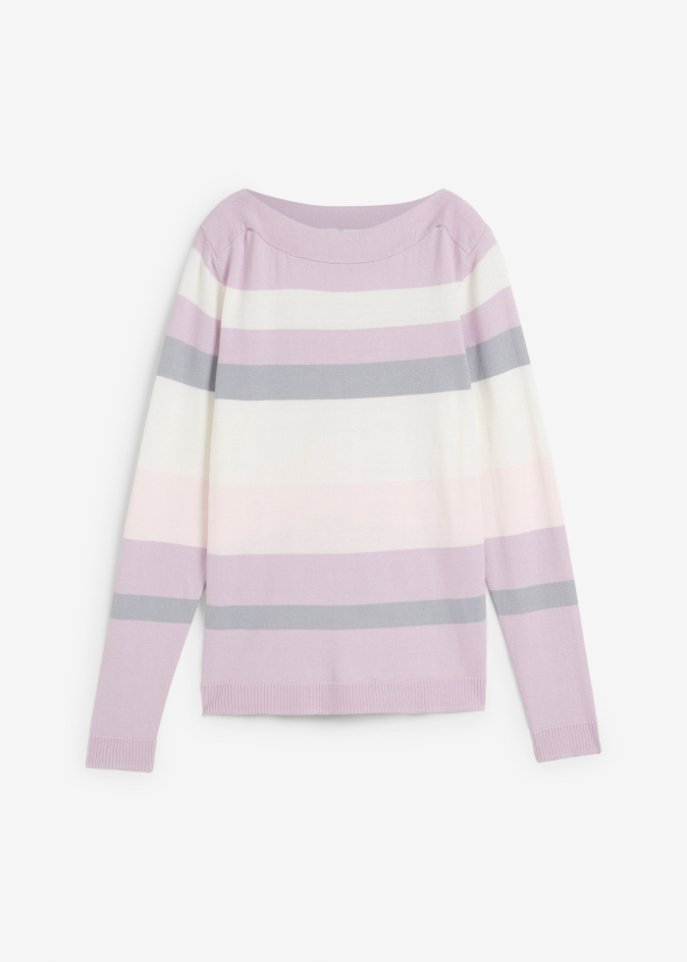 Pullover mit Seidenanteil in lila von vorne - bpc selection