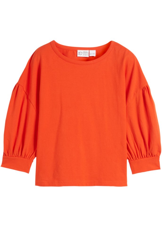 Mädchen Shirt aus Bio-Baumwolle in orange von vorne - bpc bonprix collection