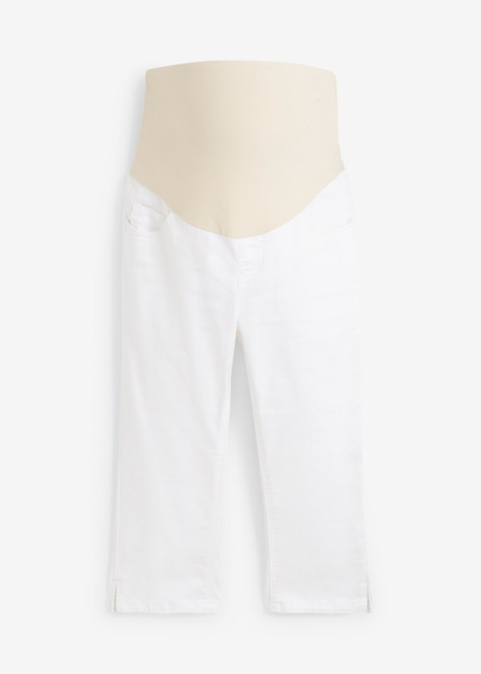 Umstands-Capri-Jeans in weiß von vorne - bpc bonprix collection