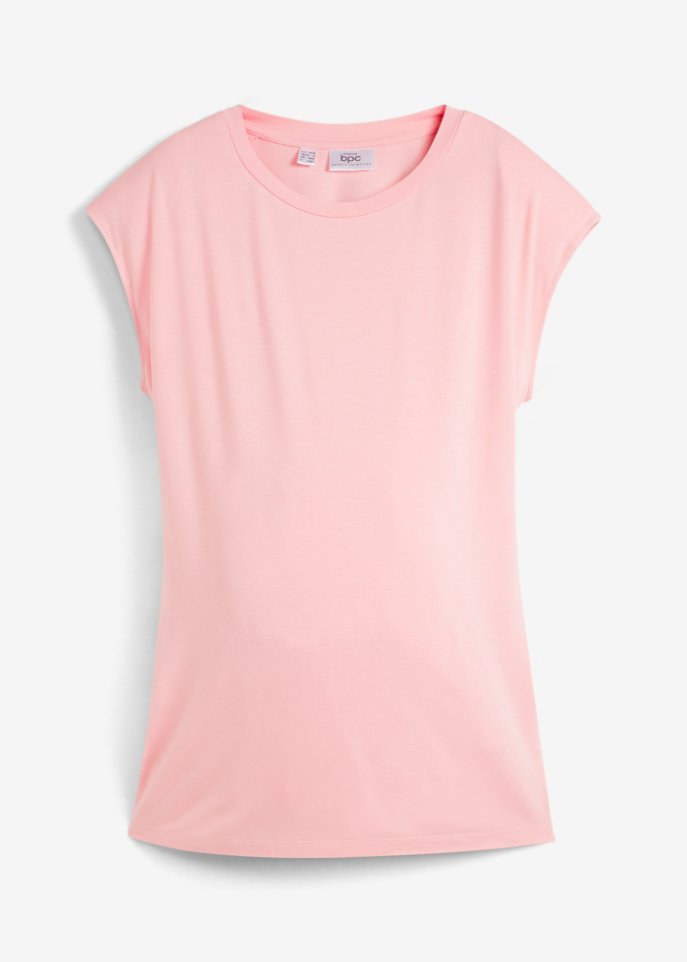 Umstandsshirt mit Schulterpolster  in rosa von vorne - bpc bonprix collection