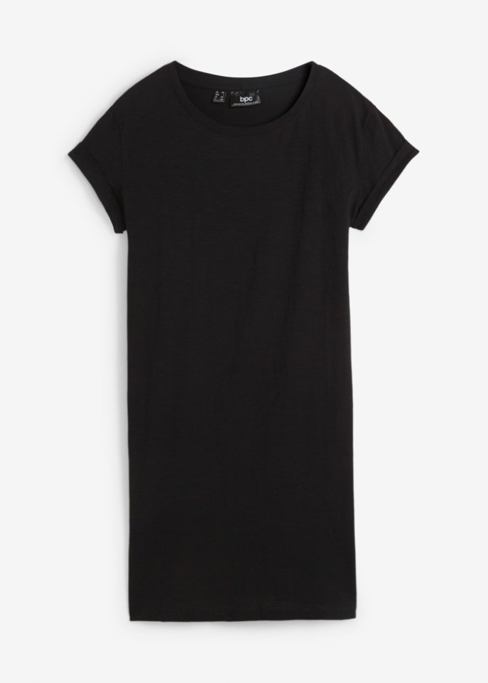 Boxy-Jerseykleid in schwarz von vorne - bpc bonprix collection
