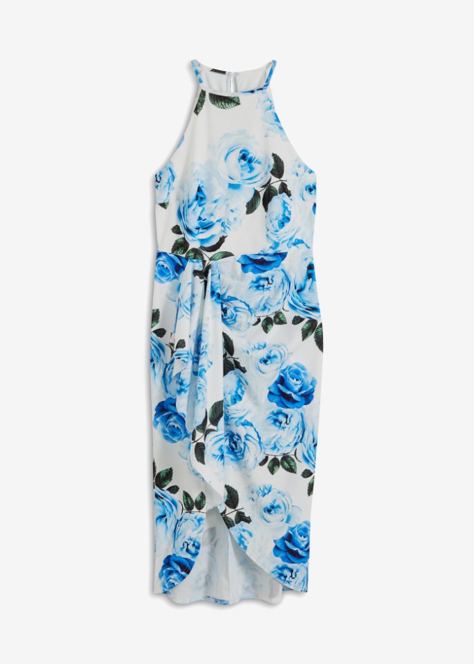 Neckholder-Kleid in weiß von vorne - BODYFLIRT boutique