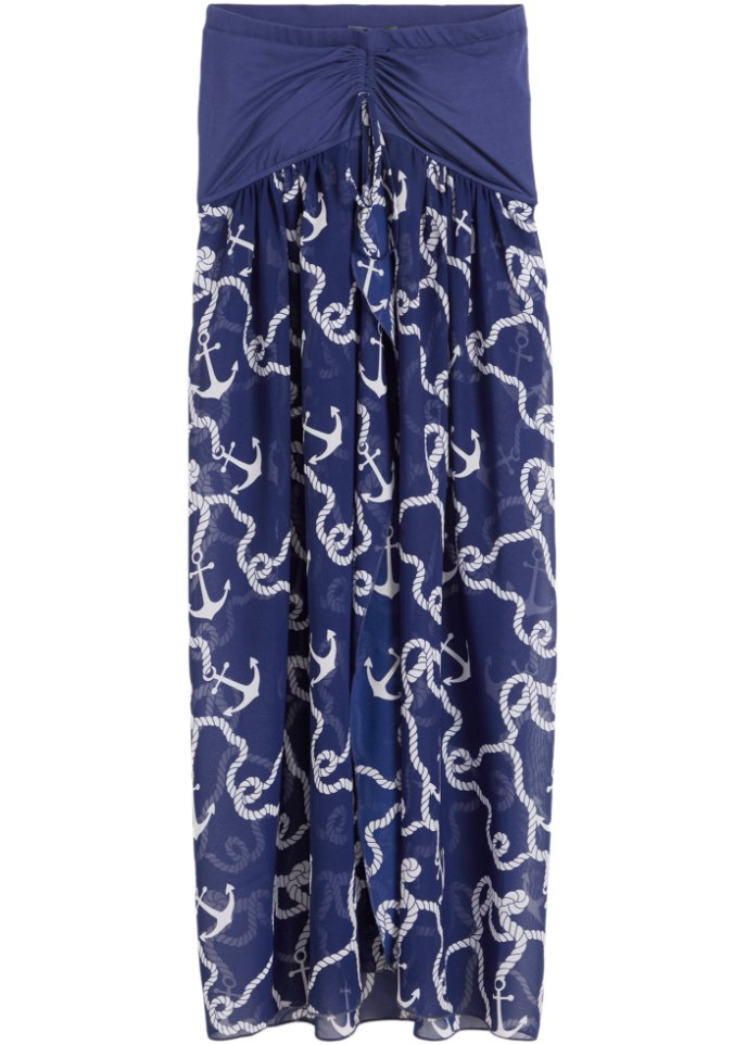 Chiffon Strand Bandeau-Kleid in blau von vorne - bpc selection
