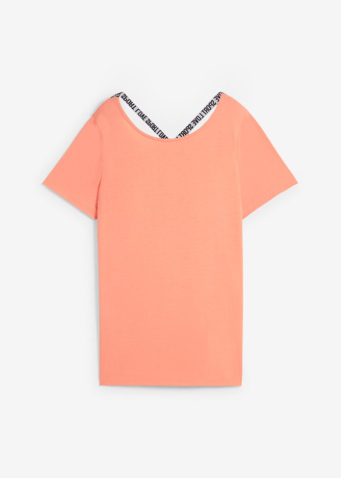 Sport-Longshirt mit Rückenausschnitt in orange von vorne - bpc bonprix collection