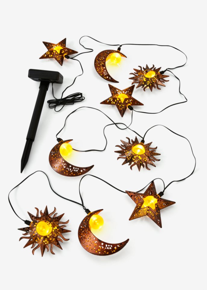 Solar Lichterkette Sonne, Mond. Sterne in schwarz - bpc living bonprix collection