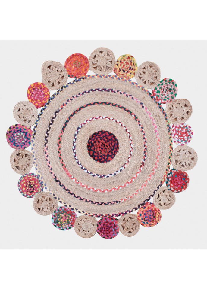 Runder Teppich mit bunten Kreisen in beige - bpc living bonprix collection