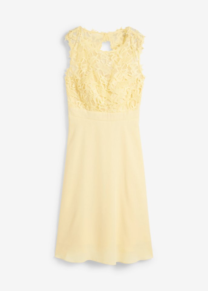 Kleid mit Spitze in gelb von vorne - bpc selection