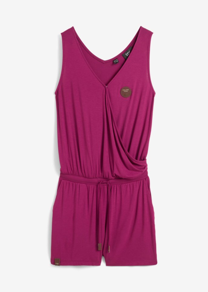 Jersey-Jumpsuit in lila von vorne - bpc bonprix collection
