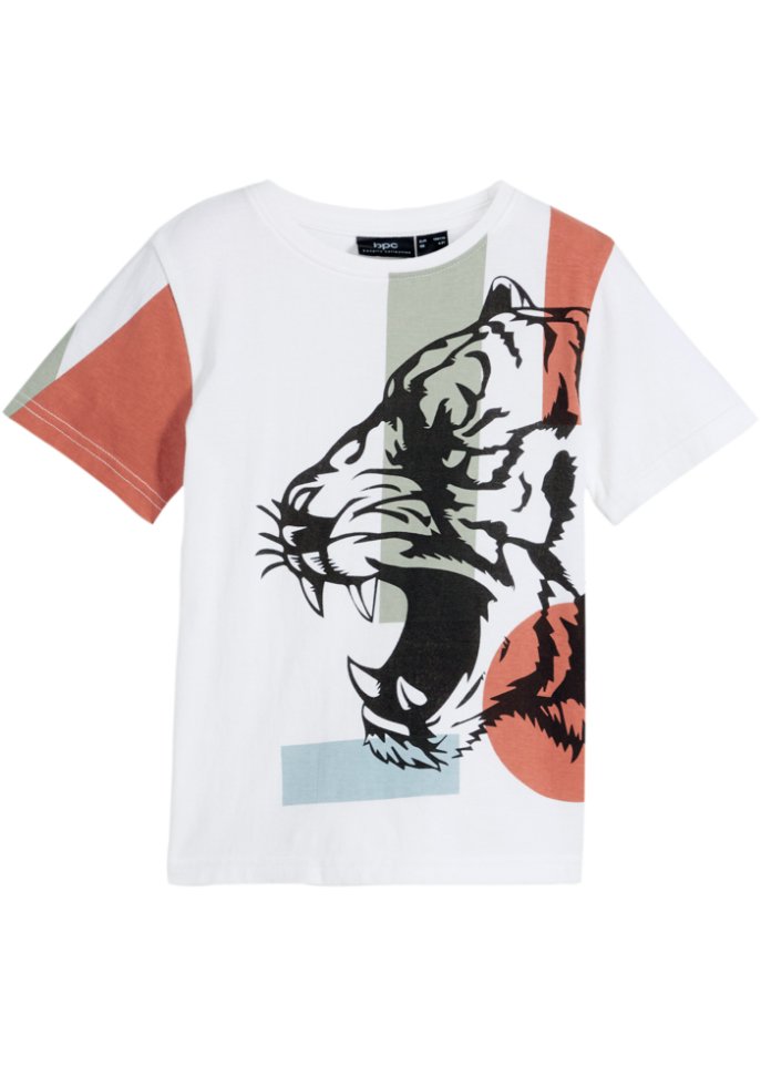 Jungen T-Shirt aus Bio-Baumwolle in weiß von vorne - bpc bonprix collection
