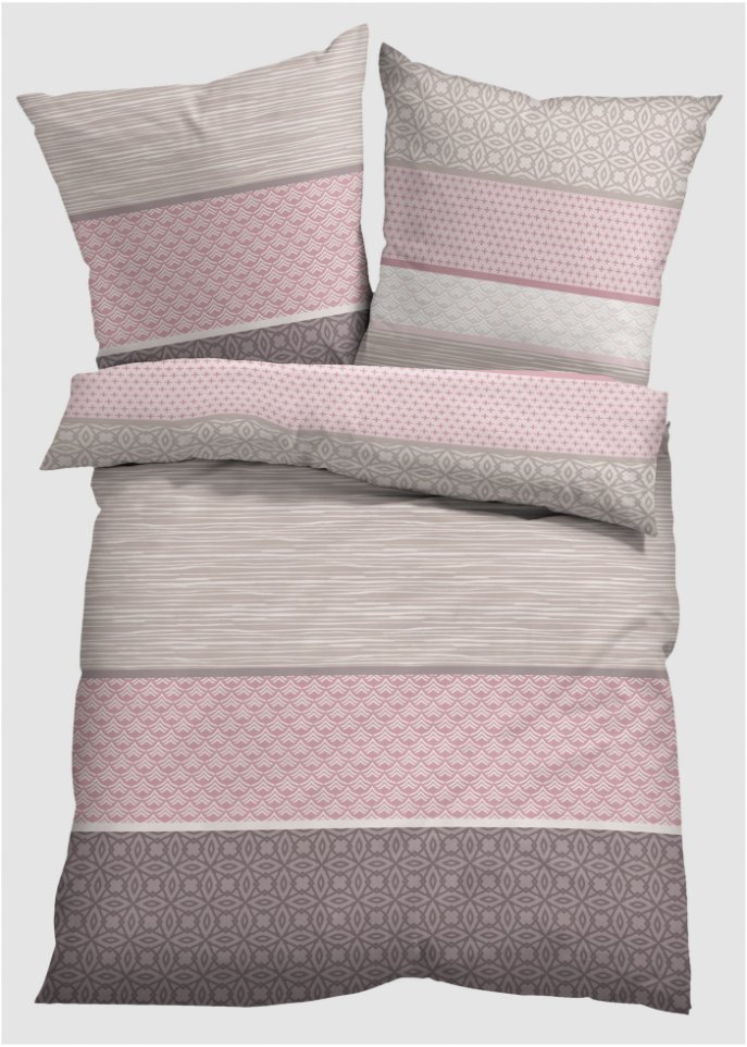 Bettwäsche mit Streifen in rosa - bpc living bonprix collection