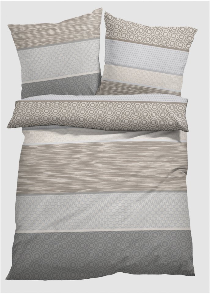Bettwäsche mit Streifen in grau - bpc living bonprix collection