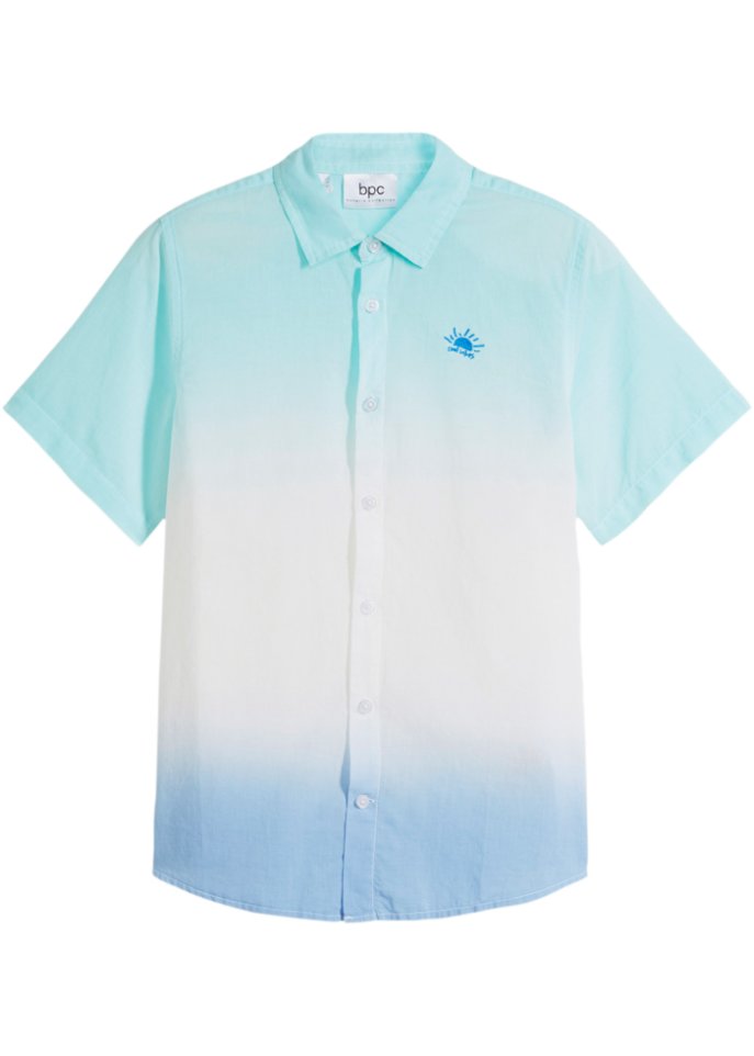 Jungen Tie Dye Kurzarmhemd in weiß von vorne - bpc bonprix collection
