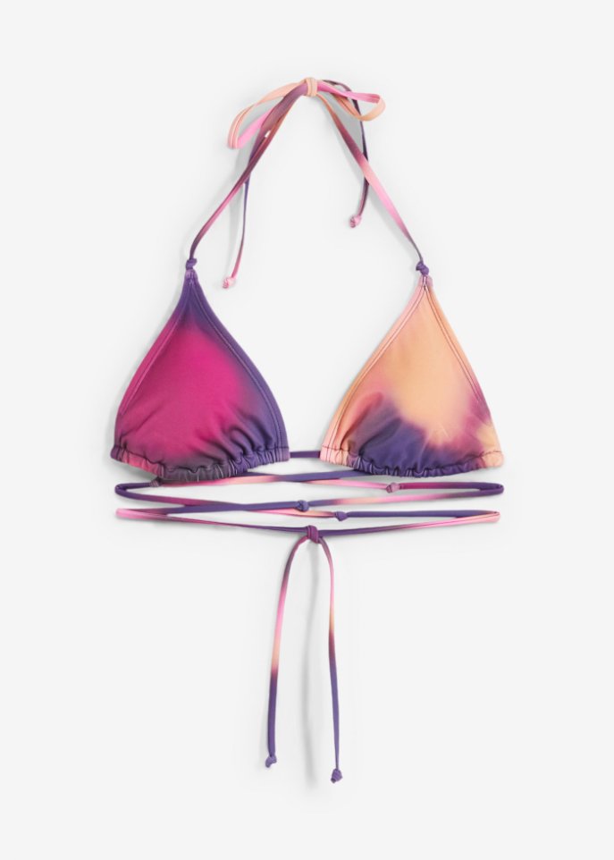 Triangel Bikini Oberteil in lila von vorne - RAINBOW