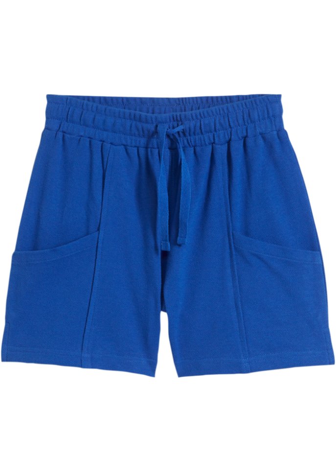 Mädchen Shorts aus Bio Baumwolle in blau von vorne - bpc bonprix collection