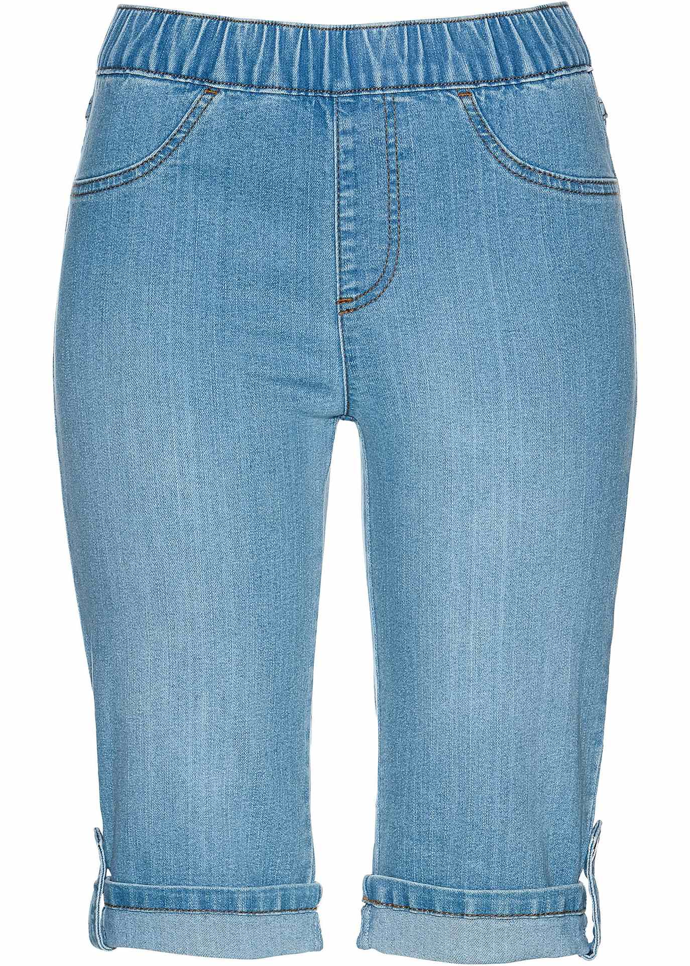 bermuda jeans com suspensório