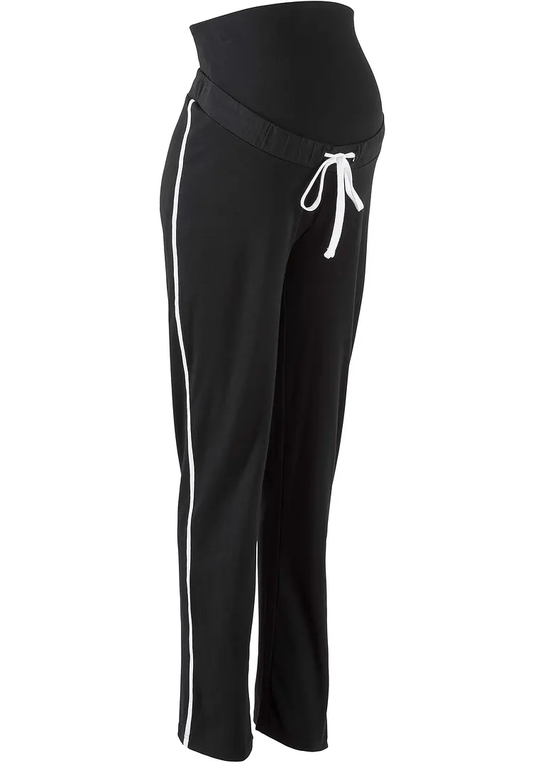 Umstands-Jogginghose mit Bio-Baumwolle, Straight in schwarz von vorne - bonprix