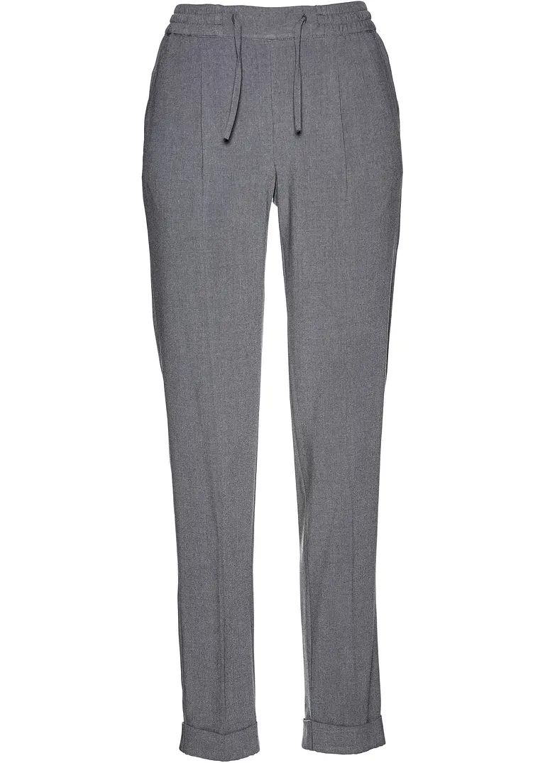 Hose mit Rundumgummizug in grau von vorne - bonprix
