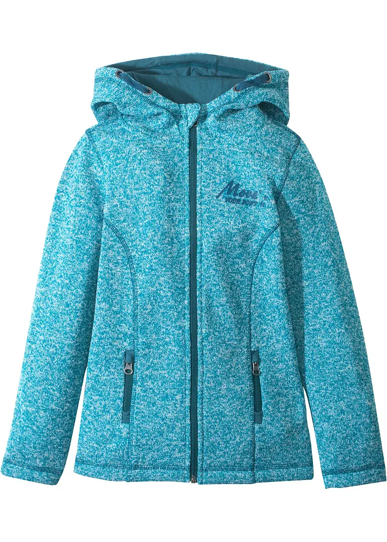 Mädchen Thermo-Fleecejacke in blau von vorne - bpc bonprix collection