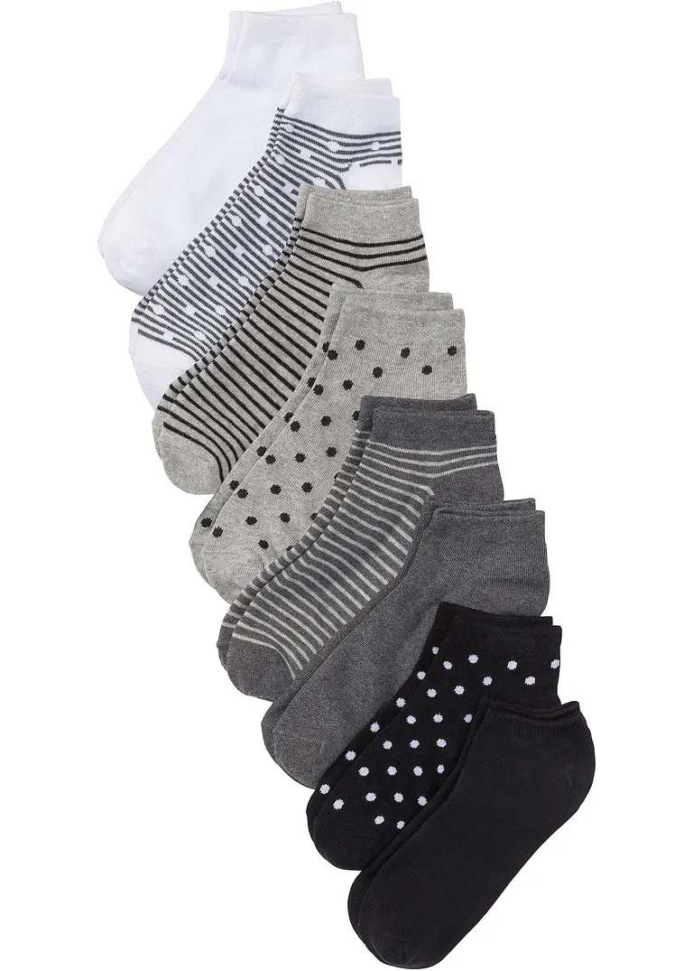 Sneakersocken mit Bio-Baumwolle (8er Pack) in schwarz von vorne - bonprix