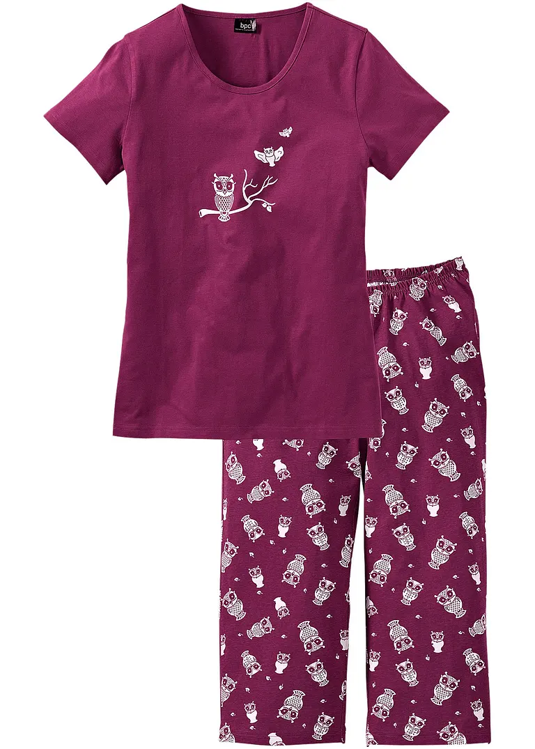 bonprix Capri Pyjama mit kurzen Ärmeln