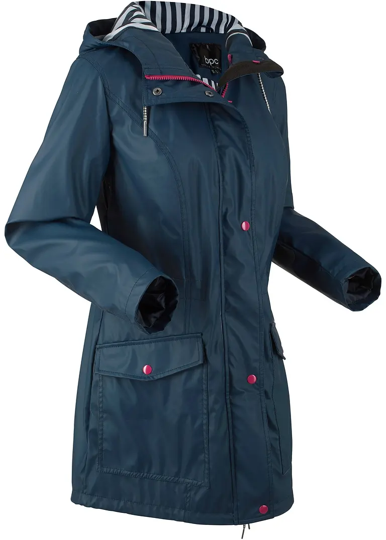 Regenjacke, wasserabweisend in blau von vorne - bpc bonprix collection