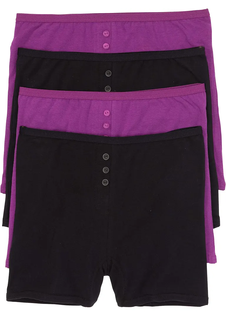 Taillenboxer (4er Pack) in schwarz von vorne - bonprix