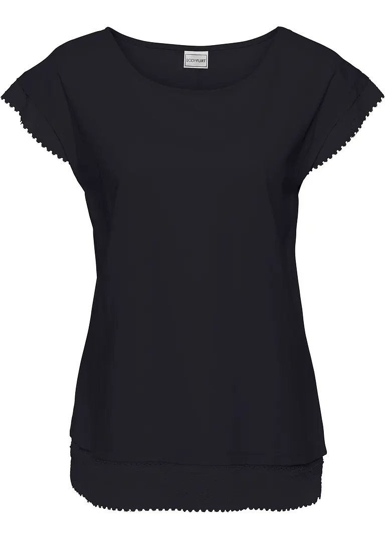 bonprix Boxy-Shirt mit Spitze