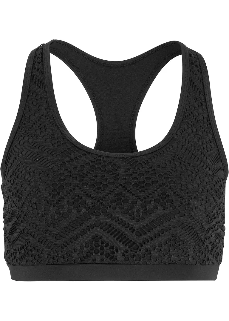 Bustier-Bikinioberteil aus Spitze in schwarz - bonprix