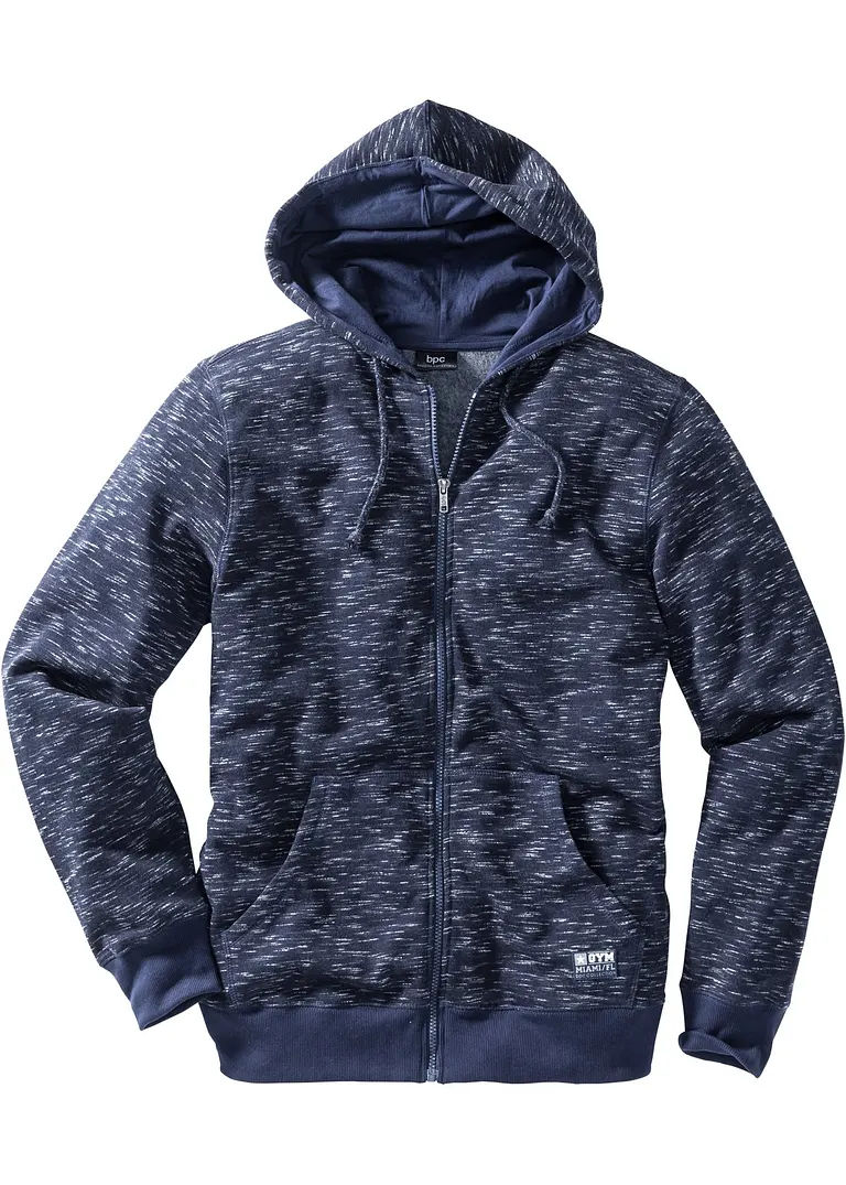 Kapuzen-Sweatjacke in blau von vorne - bpc bonprix collection