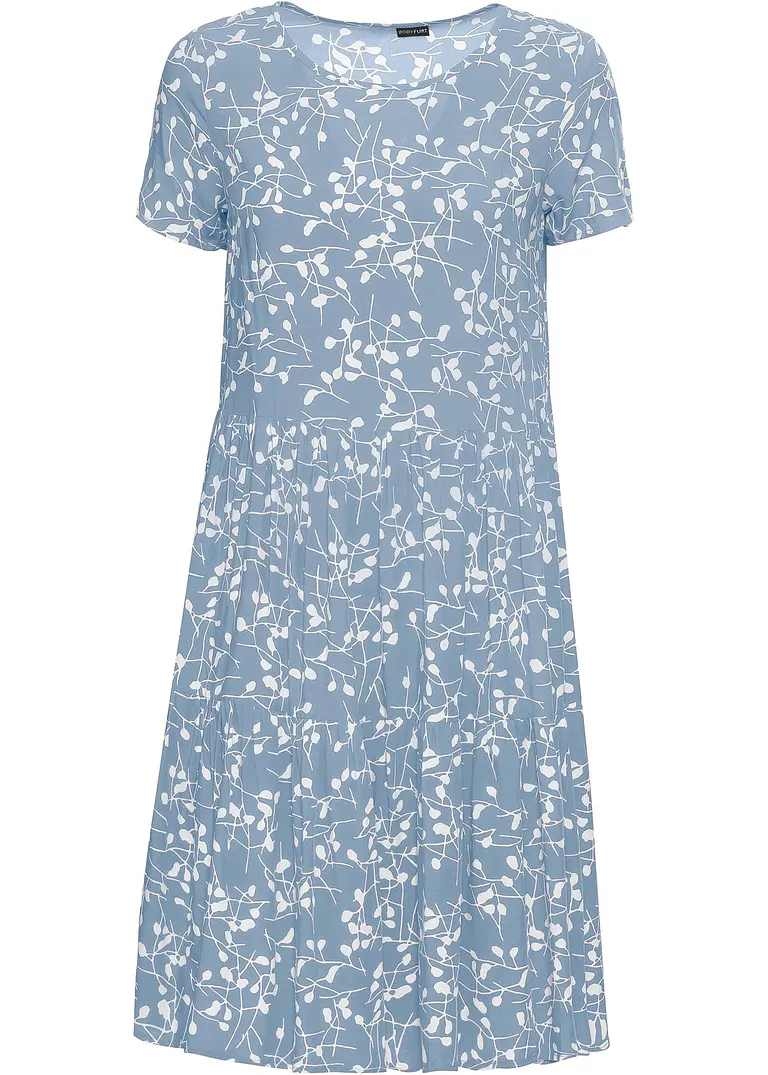Bedrucktes Kleid in blau von vorne - bonprix
