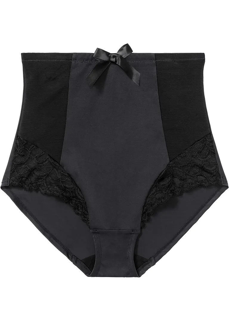 Geschmückte Shape Panty mit mittlerer Formkraft in schwarz von vorne - bonprix