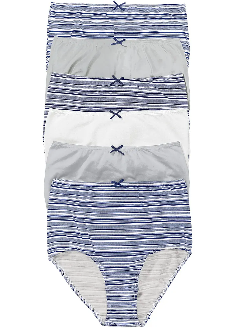 Taillenslip (6er Pack) in blau von vorne - bonprix
