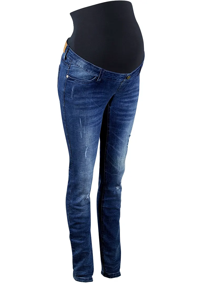 Umstandsjeans, Skinny in blau von vorne - bpc bonprix collection