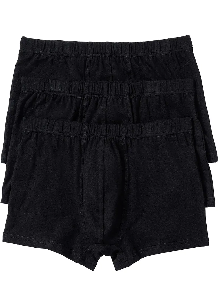 Boxer (3er Pack) in schwarz von vorne - bonprix