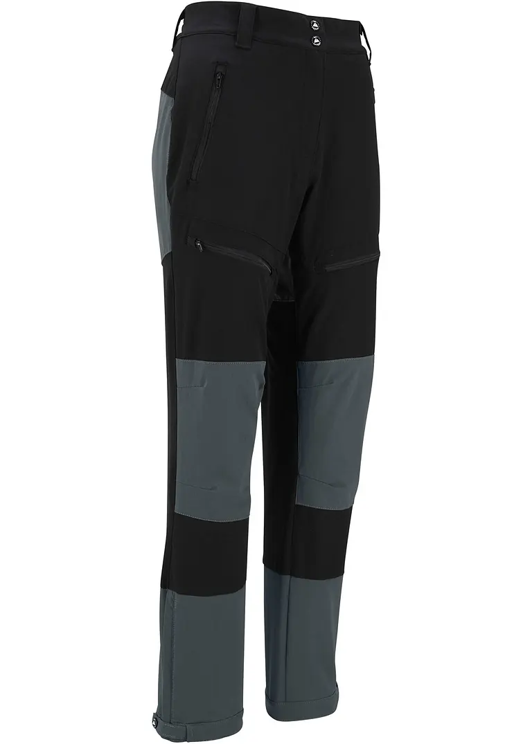 Softshell-Hose, wasserabweisend, ausgestellt in schwarz von vorne - bpc bonprix collection