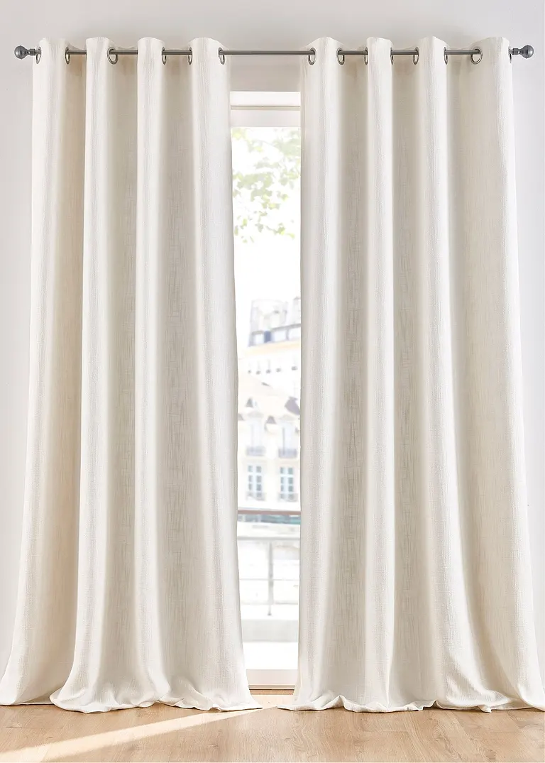 Blickdichter Vorhang mit Struktur (1er Pack) in gelb - bpc living bonprix collection