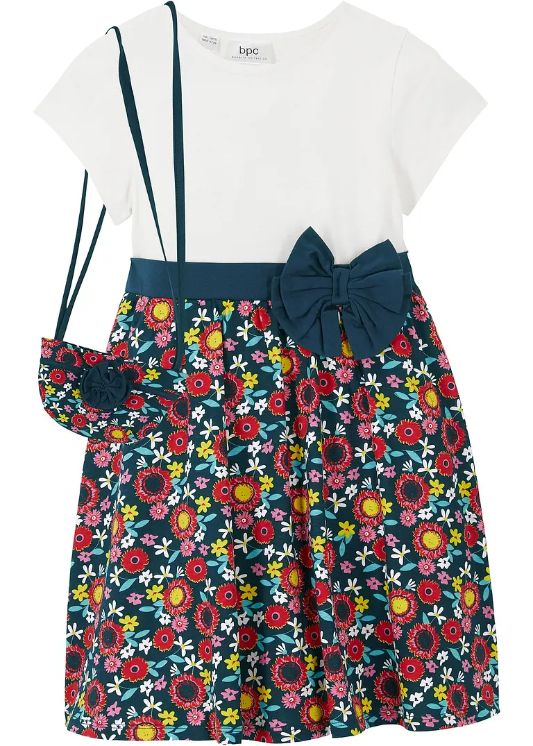 Shirtkleid + Tasche (2-tlg. Set) aus reiner Bio-Baumwolle von vorne - bonprix