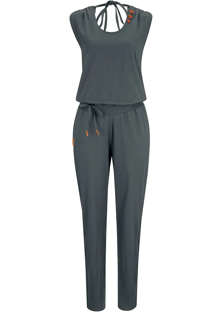 Jersey-Overall in grau von vorne - bonprix