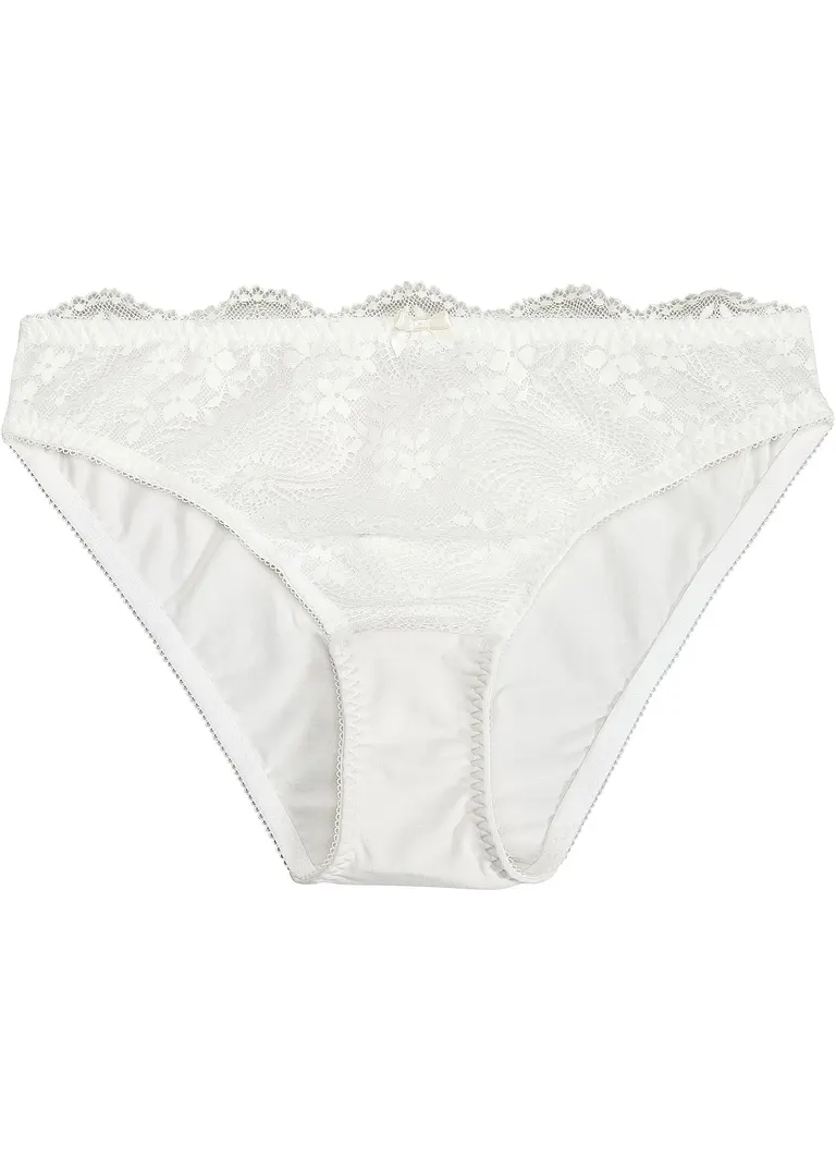 Slip mit Bio-Baumwolle in weiß von vorne - bonprix